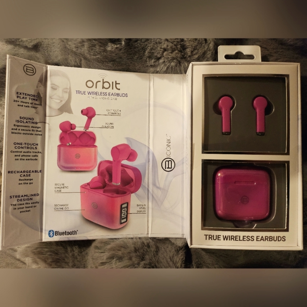 NEW Made by ORBIT*True Wireless Earbuds,Auto Connect Charging Case,Touch Control